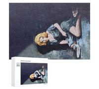 Rompecabezas 300 PCS para Adolescentes Artistic Woman in Blue Dress Rompecabezas para Adultos Juegos Relajantes Decoración Interacción Entre Padres E Hijos 300 PCS