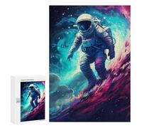 Rompecabezas 300 PCS para Adolescentes Astronaut in Space Surfer Rompecabezas para Adultos Juguetes De Bricolaje Análisis Y Lógica Trato como Regalos para Toda La Familia 300 PCS