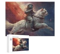 Rompecabezas 300 PCS para Adolescentes Astronaut Riding A Giant Cat in Space Rompecabezas para Adultos Juego De Ingenio Análisis Y Lógica 300 PCS