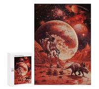 Rompecabezas 300 PCS para Adolescentes Astronaut Walks Alien Dino Rompecabezas Juegos Familiares Ensamblaje De Patrones Cumpleaños Y Navidad 300 PCS