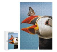 Rompecabezas 300 PCS para Adolescentes Atlantic Puffin Butterfly Rompecabezas para Adultos Juego Práctico Pero Divertido Y Humorístico Regalo De Cumpleaños, Regalos, 300 PCS