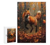 Rompecabezas 300 PCS para Adolescentes Autumn Fox in Forest Rompecabezas para Adultos Mejora La Memoria Interacción Entre Padres E Hijos Juguete Juego Intelectual 300 PCS