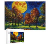 Rompecabezas 300 PCS para Adolescentes Autumn Moonlit Landscape Rompecabezas para Adultos Juego De Ingenio Análisis Y Lógica 300 PCS