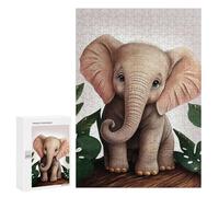 Rompecabezas 300 PCS para Adolescentes Baby Elephant Cute Animal Rompecabezas para Adultos Juego Práctico Arte De Pared Desafiante De Completar 300 PCS
