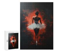 Rompecabezas 300 PCS para Adolescentes Ballet Dancer in Red Ballet Passion in Shadows Rompecabezas para Adultos Juego Práctico Arte De Pared Desafiante De Completar 300 PCS