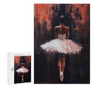 Rompecabezas 300 PCS para Adolescentes Ballet Dancer in Red The Shadow of Ballet Artistic Expression Rompecabezas para Adultos Juguetes DIY para La Diversión Familiar Ayuda A Ejercitar El Cerebro 300