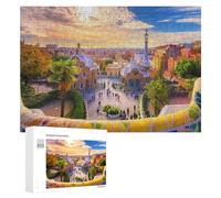 Rompecabezas 300 PCS para Adolescentes Barcelona's Magic Park Güell's Splendor Rompecabezas Juegos Relajantes Mejora La Memoria Oferta como Regalos para Toda La Familia 300 PCS