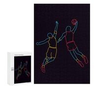 Rompecabezas 300 PCS para Adolescentes Basketball Neon Pop Art Rompecabezas para Adultos Juego Práctico Pero Divertido Y Humorístico Regalo De Cumpleaños, Regalos, 300 PCS