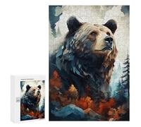 Rompecabezas 300 PCS para Adolescentes Bear Animal Art Rompecabezas para Adultos Juguete Decoración De Pared Difícil Difícil Desafiante De Completar 300 PCS