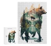 Rompecabezas 300 PCS para Adolescentes Bear Nature Rompecabezas para Adultos Juego Familiar Una Obra De Arte como Regalo para Toda La Familia 300 PCS