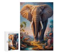 Rompecabezas 300 PCS para Adolescentes Beyond The Elephant Rompecabezas para Adultos Juego Práctico Arte De Pared Desafiante De Completar 300 PCS