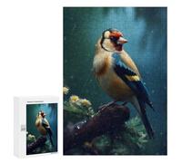 Rompecabezas 300 PCS para Adolescentes Bird Goldfinch in Rain Rompecabezas para Adultos Juego Familiar Decoración del Hogar para Cumpleaños, Navidad 300 PCS