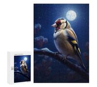 Rompecabezas 300 PCS para Adolescentes Bird Goldfinch Moonlight Rompecabezas para Adultos Juego Práctico Regalo De Cumpleaños Regalo De Cumpleaños, Regalos, 300 PCS