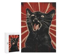 Rompecabezas 300 PCS para Adolescentes Black Cat Propaganda Art Rompecabezas DIY Juguetes Una Obra De Arte como Regalo para Toda La Familia 300 PCS