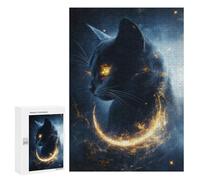 Rompecabezas 300 PCS para Adolescentes Black Magic Cat Rompecabezas Juegos Familiares Ensamblaje De Patrones Cumpleaños Y Navidad 300 PCS