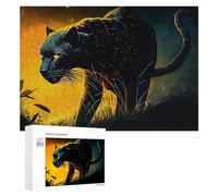 Rompecabezas 300 PCS para Adolescentes Black Panther in The Wild Rompecabezas para Adultos Juego Familiar Carrera De Velocidad De Manos Regalos para Reducir El Estrés 300 PCS