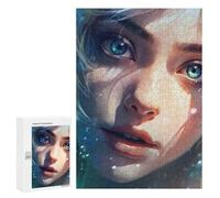 Rompecabezas 300 PCS para Adolescentes Blue-Eyed Dream Portrait -1 Rompecabezas para Adultos Juguete Decoración De Pared Difícil Difícil Desafiante De Completar 300 PCS