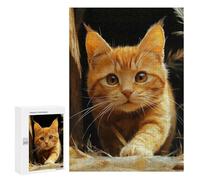 Rompecabezas 300 PCS para Adolescentes British Shorthair Red Tabby Kitten Rompecabezas para Adultos Juegos Relajantes Decoración del Hogar Cumpleaños Y Navidad 300 PCS