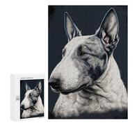 Rompecabezas 300 PCS para Adolescentes Bull Terrier Dog Portrait Rompecabezas para Adultos Juguetes De Bricolaje Pero Un Desafío Educativo Divertido Y Humorístico 300 PCS