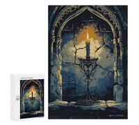 Rompecabezas 300 PCS para Adolescentes Candle in Gothic Archway Rompecabezas para Adultos Juguetes DIY para La Diversión Familiar Ayuda A Ejercitar El Cerebro 300 PCS