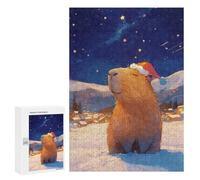 Rompecabezas 300 PCS para Adolescentes Capybara Santa in Winter Wonderland Rompecabezas para Adultos Juego Práctico Pero Divertido Y Humorístico Regalo De Cumpleaños, Regalos, 300 PCS