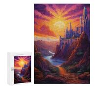 Rompecabezas 300 PCS para Adolescentes Castle in The Sunset Valley Rompecabezas para Adultos Juegos Divertidos Una Obra De Arte Ayuda A Ejercitar El Cerebro 300 PCS