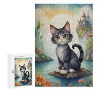 Rompecabezas 300 PCS para Adolescentes Cat Anime Rompecabezas para Adultos Juego Familiar Decoración del Hogar para Cumpleaños, Navidad 300 PCS