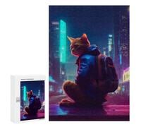 Rompecabezas 300 PCS para Adolescentes Cat Jacket Backpack City Rompecabezas para Adultos Juegos De Relajación Vacaciones En Casa Matar El Tiempo 300 PCS