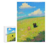 Rompecabezas 300 PCS para Adolescentes Cats in A Field of Flowers Rompecabezas para Adultos Juego Familiar Decoración del Hogar para Cumpleaños, Navidad 300 PCS