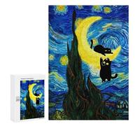 Rompecabezas 300 PCS para Adolescentes Cats on The Crescent Moon Rompecabezas DIY Juguetes Una Obra De Arte como Regalo para Toda La Familia 300 PCS