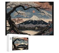 Rompecabezas 300 PCS para Adolescentes Cherry Blossom Serenity with Mount Fuji Rompecabezas para Adultos Juegos Divertidos Una Obra De Arte Ayuda A Ejercitar El Cerebro 300 PCS
