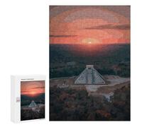 Rompecabezas 300 PCS para Adolescentes Chichén Itzá Meksiko Rompecabezas para Adultos Juego Práctico Decoración del Hogar Cumpleaños Y Navidad 300 PCS