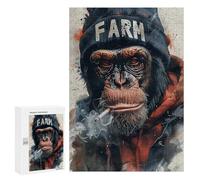 Rompecabezas 300 PCS para Adolescentes Chill Monkey with Cigarette Rompecabezas para Adultos Juego De Ingenio Análisis Y Lógica 300 PCS