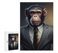Rompecabezas 300 PCS para Adolescentes Chimpanzee in Formal Attire Rompecabezas Juegos Familiares Ensamblaje De Patrones Cumpleaños Y Navidad 300 PCS