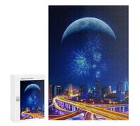 Rompecabezas 300 PCS para Adolescentes City Lights and Fireworks Rompecabezas para Adultos Juegos Divertidos Una Obra De Arte Ayuda A Ejercitar El Cerebro 300 PCS