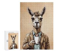Rompecabezas 300 PCS para Adolescentes Coffee Llama Rompecabezas para Adultos Juguetes De Bricolaje Pero Un Desafío Educativo Divertido Y Humorístico 300 PCS