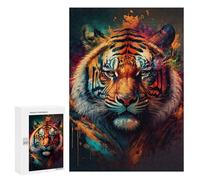 Rompecabezas 300 PCS para Adolescentes Color Splash Tiger Rompecabezas para Adultos Juguetes DIY para La Diversión Familiar Ayuda A Ejercitar El Cerebro 300 PCS