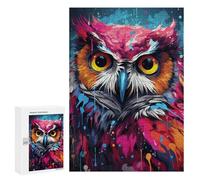 Rompecabezas 300 PCS para Adolescentes Colorful Abstract Owl Art-24 Rompecabezas para Adolescentes Juegos Divertidos Ensamblaje De Patrones Ayuda Al Cerebro A Ejercitarse 300 PCS