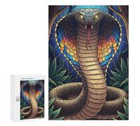 Rompecabezas 300 PCS para Adolescentes Colorful Cobra Snake Illustration Rompecabezas para Adultos Juegos Familiares Carrera De Velocidad De Manos para Cumpleaños, Navidad 300 PCS