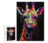 Rompecabezas 300 PCS para Adolescentes Colorful Giraffe Animals Rompecabezas para Adultos Juego Práctico Arte De Pared Desafiante De Completar 300 PCS