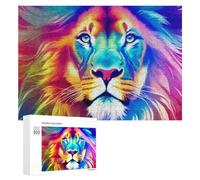 Rompecabezas 300 PCS para Adolescentes Colorful Lion Art Print-14 Rompecabezas para Adultos Juegos Relajantes Decoración Interacción Entre Padres E Hijos 300 PCS