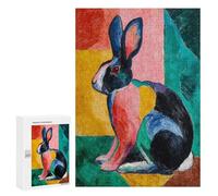 Rompecabezas 300 PCS para Adolescentes Colorful Rabbit Painting Artwork Rompecabezas para Adultos Mejora La Memoria Interacción Entre Padres E Hijos Juguete Juego Intelectual 300 PCS