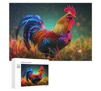 Rompecabezas 300 PCS para Adolescentes Colorful Rooster in Garden Rompecabezas para Adultos Juegos Divertidos Una Obra De Arte Ayuda A Ejercitar El Cerebro 300 PCS