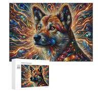 Rompecabezas 300 PCS para Adolescentes Colorful Stained Glass Wolf Rompecabezas para Adultos Juego De Ingenio Análisis Y Lógica 300 PCS
