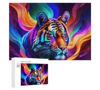Rompecabezas 300 PCS para Adolescentes Colorful Tiger Art Print-11 Rompecabezas para Adultos Juegos Relajantes Difícil Difícil Desafío Educativo 300 PCS
