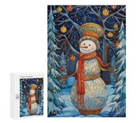 Rompecabezas 300 PCS para Adolescentes Colorful Xmas Snowman Rompecabezas para Adultos Juego Práctico Pero Divertido Y Humorístico para Cumpleaños, Navidad 300 PCS