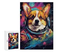 Rompecabezas 300 PCS para Adolescentes Corgi Astronaut Space Art Rompecabezas para Adultos Juegos Divertidos Difíciles Desafiantes De Completar 300 PCS