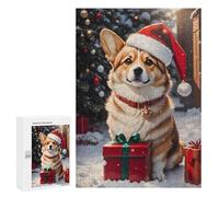 Rompecabezas 300 PCS para Adolescentes Corgi Christmas Dog Rompecabezas Juego De Ingenio Aliviador De Estrés Desafiante para Completar 300 PCS