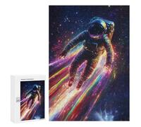 Rompecabezas 300 PCS para Adolescentes Cosmic Astronaut Rainbow Rompecabezas para Adultos Mejora La Memoria Interacción Entre Padres E Hijos Juguete Juego Intelectual 300 PCS