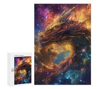 Rompecabezas 300 PCS para Adolescentes Cosmic Dragon Blaze Rompecabezas para Adultos Juego Práctico Decoración del Hogar Cumpleaños Y Navidad 300 PCS